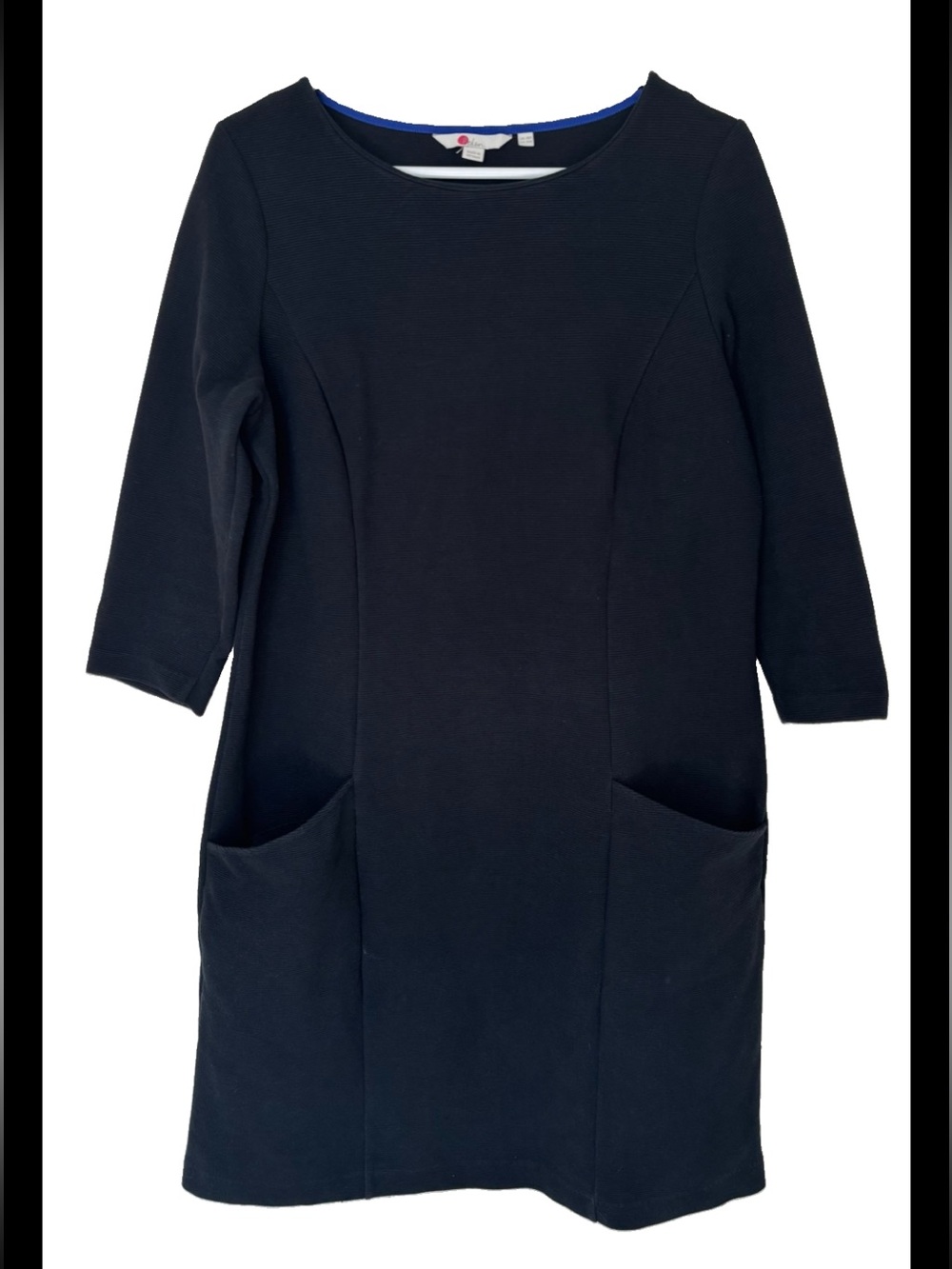 Boden Black Pocket Ribbed Dress Size 14
